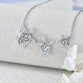 wholesale 925 Sterling Silver Triple Sea Turtles Family Pendant Necklaces for Women and Girls s 36-48cm Chain Length-0-2