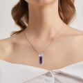 wholesale 925 Sterling Silver Purple Amethyst Crown Pendant Necklaces for Women s-0-3