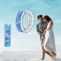 wholesale 925 Sterling Silver Blue Fire Opal Celtic Knot Huggie Hoop Earrings for Men & Women-0-5