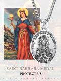 wholesale 925 Sterling Silver St Barbara Protectus Pendant Necklace for Men Women with Cross and 3+2 Extender Chain-0-5
