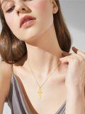 TOUPOP 14K Gold Opal Turquoise Cross Pendant Necklace-0-2