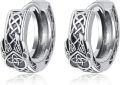 wholesale 925 Sterling Silver Metal Celtic Knot Huggie Hoop Earrings for Men-0-0