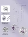 TOUPOP 925 Sterling Silver 12 Birthstone Double Heart Rose Necklace-0-5