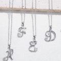 wholesale 18K Gold Plated S925 Sterling Silver 4mm Heart Moissanite A-Z Initial Necklace for Women-0-1