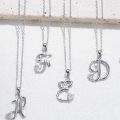 wholesale 18K Gold Plated S925 Sterling Silver 4mm Heart Moissanite A-Z Initial Necklace for Women-0-1