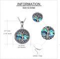 wholesale 925 Sterling Silver Abalone Shell Tree of Life Photo Locket Pendant Necklace Gifts for Women Girls-0-3
