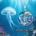wholesale TOUPOP Sea Turtle/jellyfish/shark/octopus/seahorse Gifts Sterling Silver Ocean Waves Pendant Blue Crystal Sea Turtles Jewelry Christmas Summer Gifts For Women Her -0-3