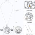 wholesale 925 Sterling Silver Tree of Life Heart Pendant Necklace with Yellow Stone for Women and Girls-0-3
