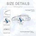wholesale 925 Sterling Silver Blue Crystal Butterfly Charm Bangle Bracelet for Women-0-1