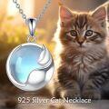 wholesale 925 Sterling Silver Blue Moonstone Pendant Necklaces for Women - Unique Animal Shape Charm Gifts-0-2