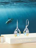 wholesale 925 Sterling Silver Turtle & Starfish Moonstone Drop Earrings Gifts for Her-0-5