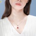 wholesale 925 Sterling Silver Red Ladybug Pendant Necklace with Daisy Charm - Gifts for Her-0-1