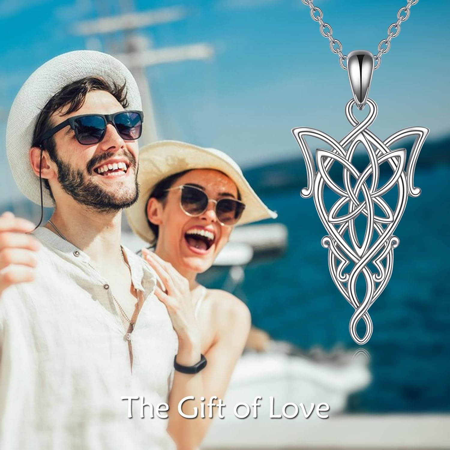 Sterling Silver Stone Arwen Evenstar Pendant Necklace LOTR Inspired Jewelry Gift for Women Men Teens Mothers Day-0-6