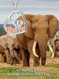 wholesale 925 Sterling Silver Elephant Family Pendant Necklace with 1-5 Cubs Mothers Day Gifts for Women-0-10