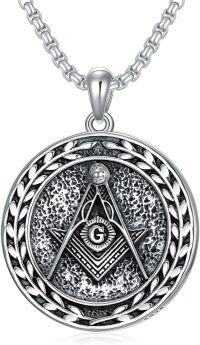 wholesale 925 Sterling Silver Round Celtic Knot Masonic G Pendant Necklace-C Masonic Necklace