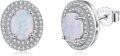 wholesale 925 Sterling Silver Opal Halo Sunburst Oval Stud Earrings for Women-0-0