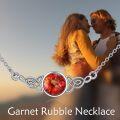 wholesale 925 Sterling Silver Ruby and Mustard Seed Celtic Knot Pendant Necklace for Women-0-7
