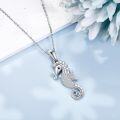 wholesale 925 Sterling Silver Sea Horse Pendant Necklaces for Women Girls s 43cm Chain Length-0-2