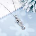 wholesale 925 Sterling Silver Sea Horse Pendant Necklaces for Women Girls s 43cm Chain Length-0-2