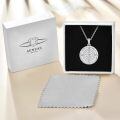 wholesale 925 Sterling Silver Compass Pendant Necklace Platinum Plated Cubic Zirconia Engraved Love Quote For Women-0-4