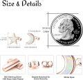 wholesale 925 Sterling Silver White Opal Crescent Moon & Star Stud Earrings Celestial s for Women Girls-0-5