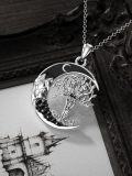 wholesale 925 Sterling Silver Black Onyx Tree of Life Skeletons Crescent Moon Pendant Necklace for Women Wife Girlfriend-0-5