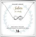 wholesale 925 Sterling Silver Infinity Sister Necklace with Heart Pendant - Hypoallergenic Lead-Free Nickel-Free Gift for Sisters-0-0
