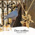 wholesale 14K Gold Metal Dove Necklace with Olive Branch Pendant - Peaceful  for Her-0-1
