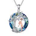 wholesale 925 Sterling Silver Blue Crystal Tree of Life Pendant with Violin Charm Necklace Sports Music s for Women-0-6