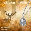 wholesale 925 Sterling Silver &  Deer Head with Cross Pendant Necklace -0-4