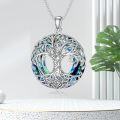 wholesale 925 Sterling Silver Abalone Shell Tree Of Life Pendant Necklace with 18+2 Chain-0-9