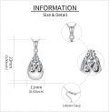 wholesale 925 Sterling Silver Filigree Tear Drop Cremation Keepsake Pendant with Chain and Funnel Set-0-3