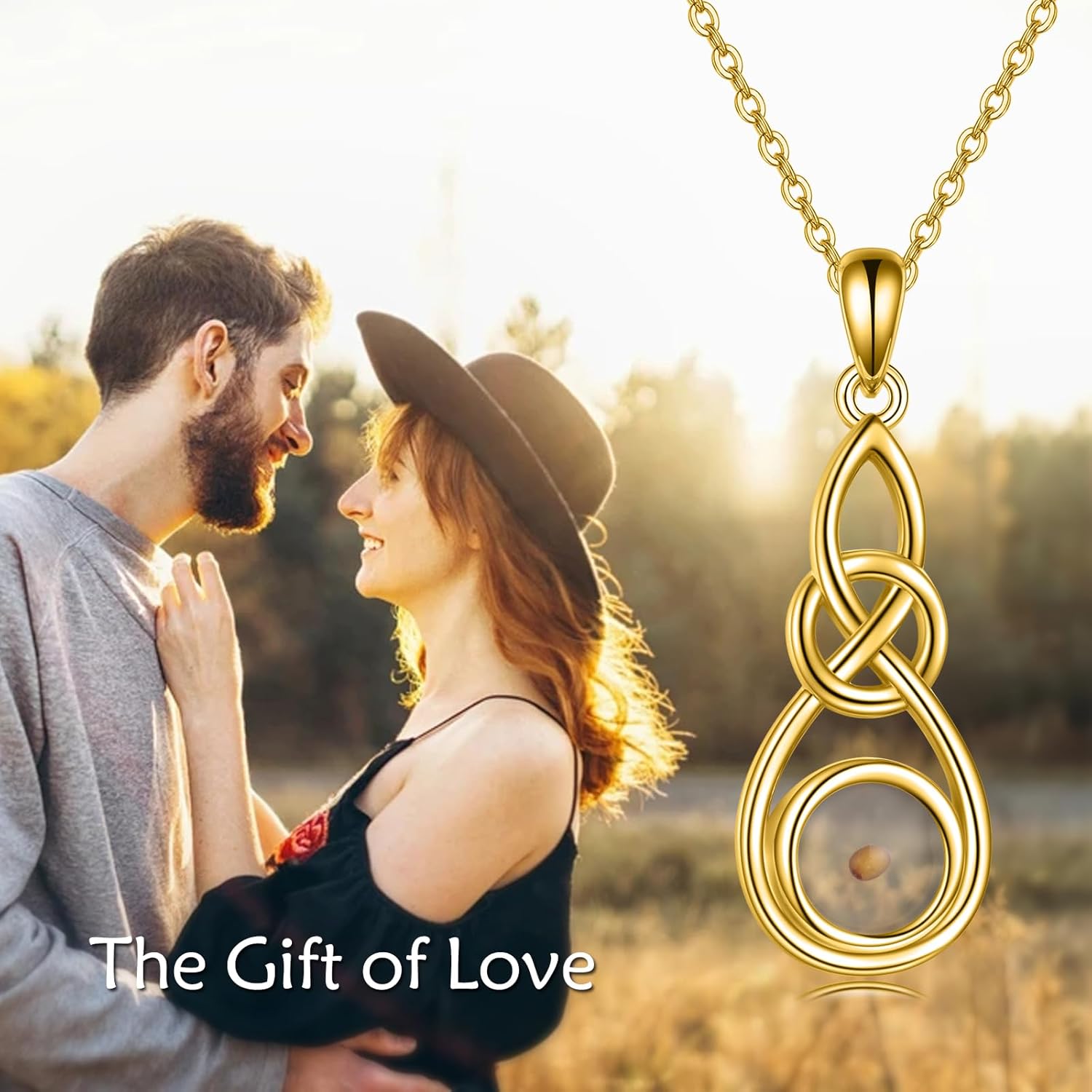 wholesale 925 Sterling Silver Celtic Knot Infinity Necklace with Yellow Jade Stone - Faith Jewelry-0-4