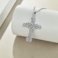 wholesale 925 Sterling Silver Celtic Knot Vine Leaf Cross Pendant Necklace Religious s for Women and Men-0-3