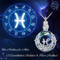 wholesale 925 Sterling Silver Blue Crystal Moon & Star Constellation Cremation Jewelry with Funnel Pendant Necklace-0-4