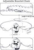 wholesale 925 Sterling Silver Heart-Shaped Charm Bracelet with Cute Raccoon Pendant for Women - Animal Lovers' Gift-0-3