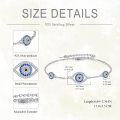 wholesale 925 Sterling Silver Evil Eye Bracelet for Women Graduation Link Jewelry with Blue and White CZ Stones-0-3