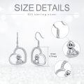 wholesale 925 Sterling Silver Monkey in Heart Drop Earrings - Cute Animal Charm Gift for Her-0-3