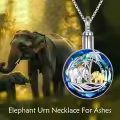 TOUPOP Sterling Silver Crystal Elephant Urn Necklace For Ashes-0-3