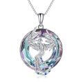 TOUPOP Sterling Silver Crystal Phoenix Pendant Necklace For Women-0-0