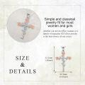 wholesale 925 Sterling Silver Rose Cross Pendant with Leaves and CZ Stone Luck Charm Necklace for Women Girls Gifts-0-4