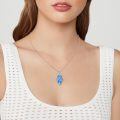 wholesale 925 Sterling Silver Blue Hamsa Hand Pendant With Tree Of Life Design-0-4