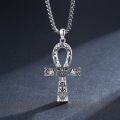 wholesale 925 Sterling Silver Ankh Cross Pendant Necklace  - Ancient Egypt Symbol Charm Jewelry for Men Women Gifts-0-3