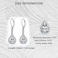 wholesale 925 Sterling Silver 3 ct Moissanite D VVS Tear Drop Halo Leverback Earrings-0-3