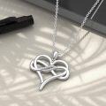 wholesale 925 Sterling Silver Infinity Love Heart Pendant with Cubic Zirconia Necklaces for Women s 45cm Chain Length-0-3