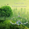 wholesale 925 Sterling Silver & Green Created Emerald May Birthstone Tree of Life Bracelet for Women-0-1