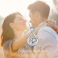 TOUPOP Sterling Silver Diamond April Birthstone Infinity Love Moon Necklace-0-2