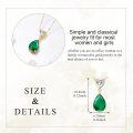 wholesale 14K Gold 0.5Ct Heart Moissanite & 2Ct Pear Emerald Pendant Necklace, 16+1 Adjustable Chain, Hypoallergenic, Lifetime Warranty-0-5