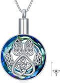 wholesale TOUPOP Urn Necklaces For Ashes Sterling Silver Tree Of Life/paw Print Celtic Cremation Pendant Necklace Memorial Keepsake Jewelry With Crystal W/funnel Filler Gifts For Women -0-0