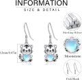 wholesale 925 Sterling Silver Tiger Moonstone Heart Drop Earrings for Women-0-5